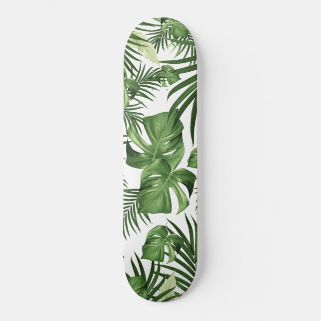 Tropical Jungle Leaves Pattern #12 (2020 Edition) Skateboard (Front)
