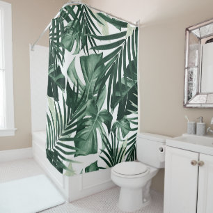 Tropical Jungle Leaves Pattern #4 Shower Curtain