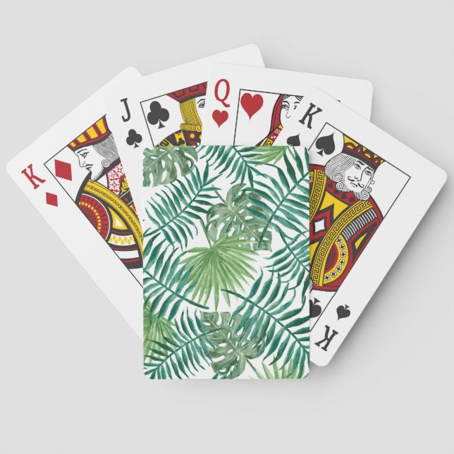 Tropical Jungle Leaves Playing Cards (Back)