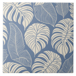 Tropical jungle leaves tile