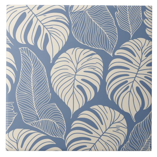 Tropical jungle leaves tile (Front)