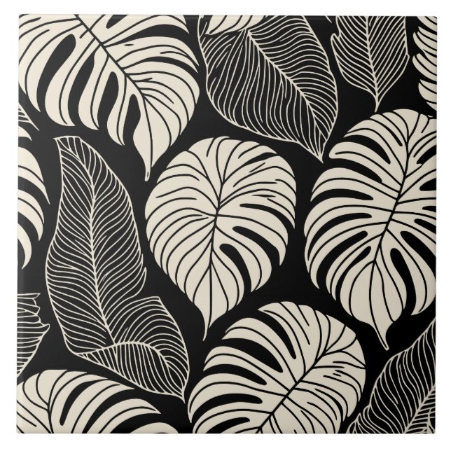 Tropical jungle leaves tile (Front)