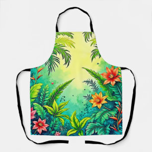 Tropical Jungle Lush Paradise Design Apron