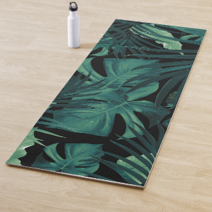 Tropical Jungle Night Leaves Pattern #1 #tropical Yoga Mat
