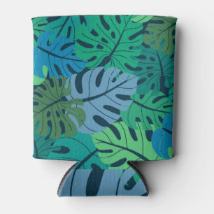 Tropical Jungle Palm Seamless Pattern Can Cooler