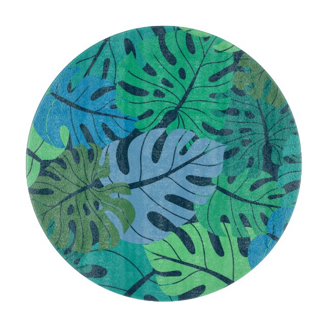 Tropical Jungle Palm Seamless Pattern Cutting Board (Front)