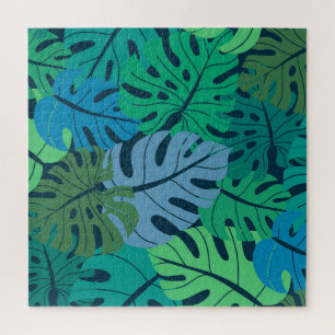 Tropical Jungle Palm Seamless Pattern Jigsaw Puzzle