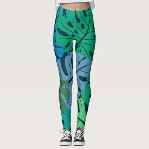Tropical Jungle Palm Seamless Pattern Leggings
