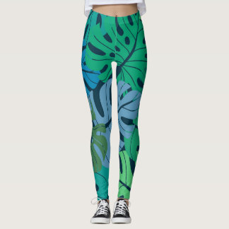 Tropical Jungle Palm Seamless Pattern Leggings