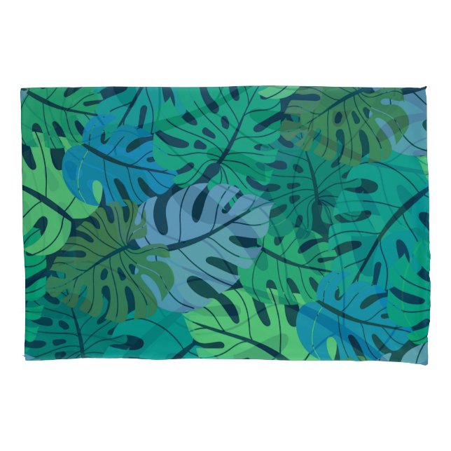 Tropical Jungle Palm Seamless Pattern Pillowcase (Front)