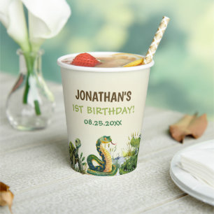 Tropical Jungle Reptile Kids Birthday Party Paper Cups