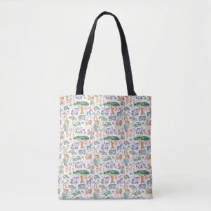 Tropical Jungle Safari Animals Baby Shower Tote Bag