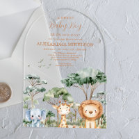 Tropical Jungle Safari Animals Boy Baby Shower