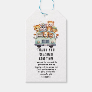 Tropical Jungle Safari Animals Boy Baby Shower Gift Tags
