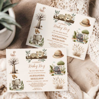 Tropical Jungle Safari Animals Boy Baby Shower 