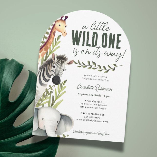 Tropical Jungle Safari Animals Boy Baby Shower Invitation (Creator Uploaded)