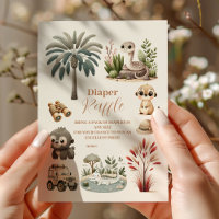 Tropical Jungle Safari Animals Boy  Raffle Diapper
