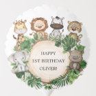Tropical Jungle Safari Animals Happy Birthday Boy