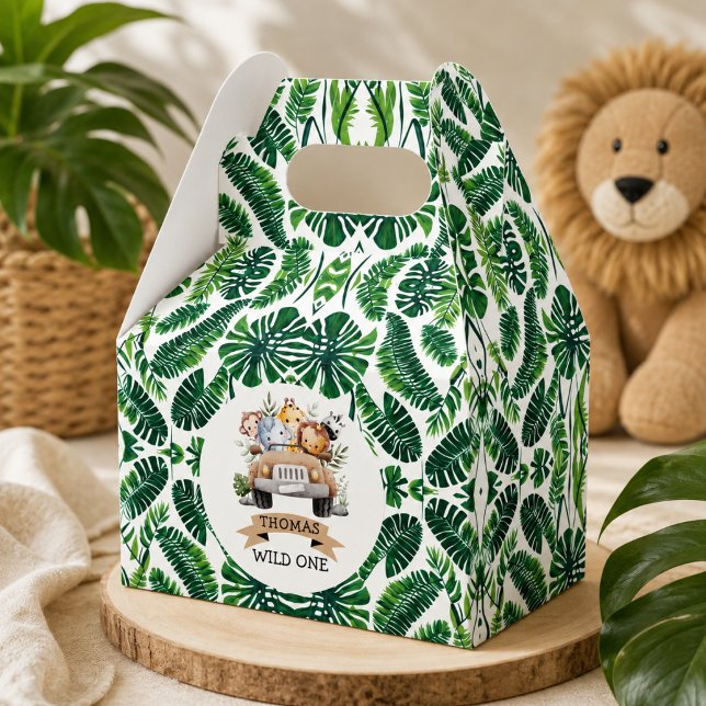 Tropical Jungle Safari Animals Party Favour Box (Tropical Jungle Safari Animals Party Favor Boxes)