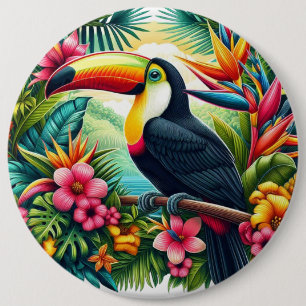 Tropical/Jungle Toucan bird 6 Cm Round Badge