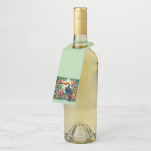 Tropical/Jungle Toucan bird Bottle Tag