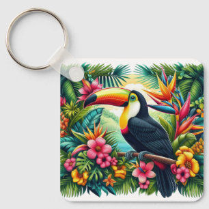 Tropical/Jungle Toucan bird Key Ring