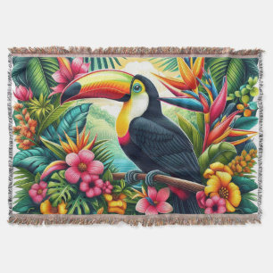 Tropical/Jungle Toucan bird  Throw Blanket
