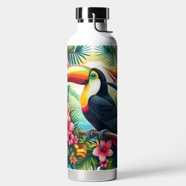 Tropical/Jungle Toucan bird  Water Bottle (Left)