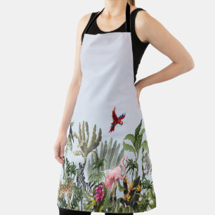 Tropical Jungle Wildlife Kitchen Apron