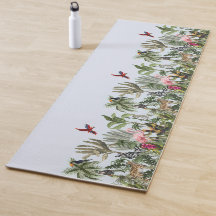 Tropical Jungle Wildlife Yoga Mat–Botanical Safari