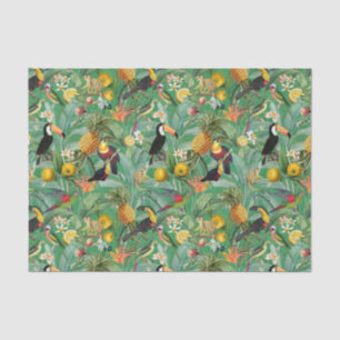 Tropical Jungle With Toucan Birds And Flowers Tiss Tissue Paper