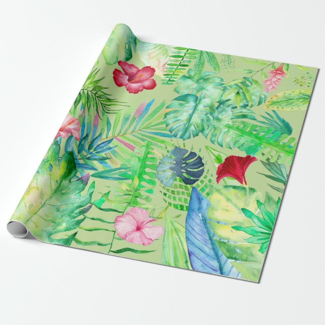 tropical jungle wrapping paper (Unrolled)