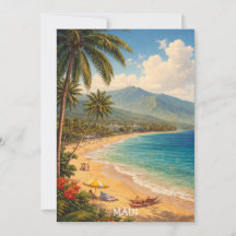 Tropical Ka’anapali Beach Maui Vintage Travel