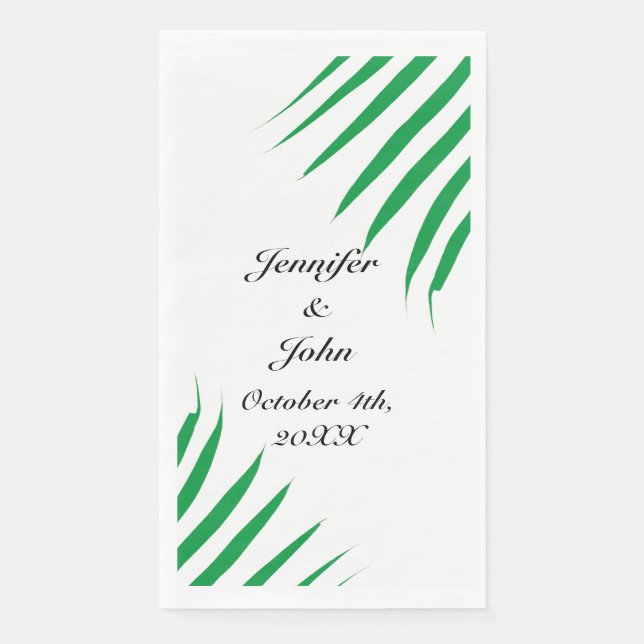 Tropical Kelly Green Palm Tree Leaves Weddings  Napkin (Front)