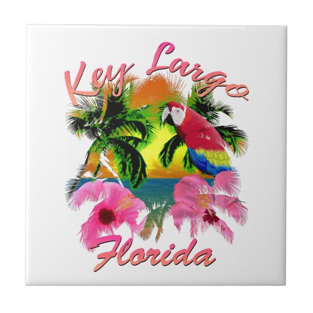 Tropical Key Largo Florida Keys Tile (Front)