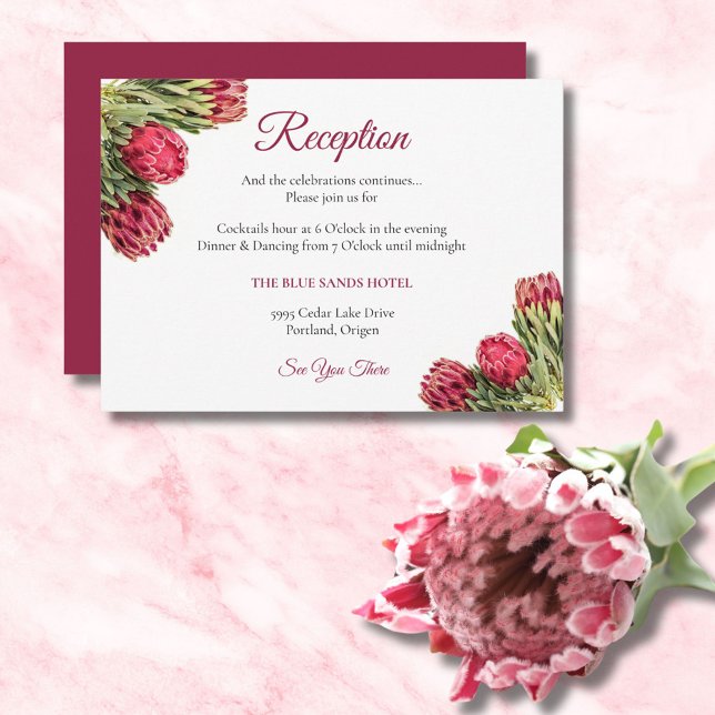 Tropical King Protea Flowers Wedding Sage Green  Enclosure Card (Creator Uploaded)