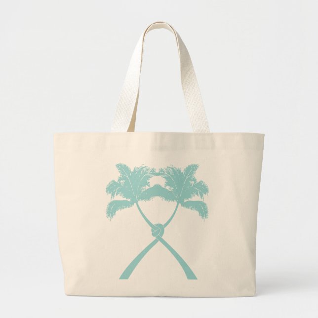 Tropical Knotted Palm Trees Beach Wedding Tote Bag (Front)