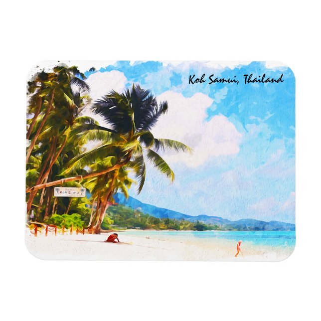 Tropical Koh Samui thailand beach paradise Magnet (Horizontal)