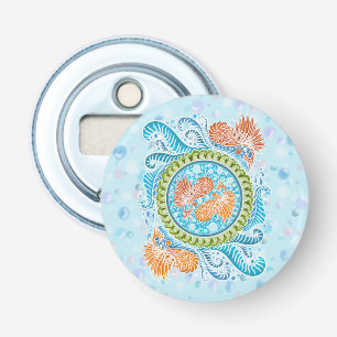 Tropical Koi Mandala Vibrant Ocean Zen Art Bottle Opener
