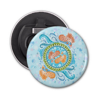 Tropical Koi Mandala | Vibrant Ocean Zen Art Bottle Opener