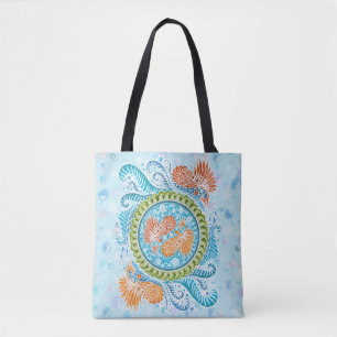 Tropical Koi Mandala Vibrant Ocean Zen Art Tote Bag