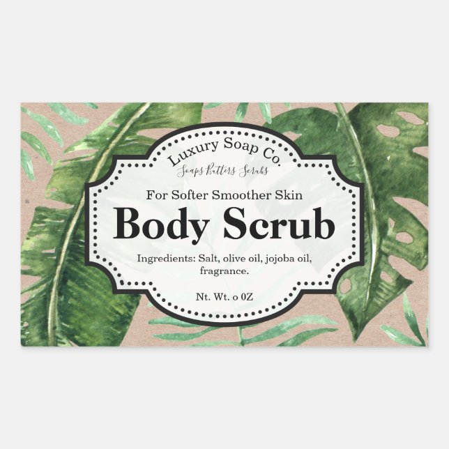 Tropical Kraft Body Scrub Label (Front)