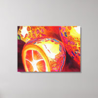 Tropical kumquat orange fruit watercolor art