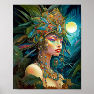 Tropical Lady Fantasy Art Poster