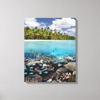 Tropical Lagoon in South Ari Atoll Canvas Print