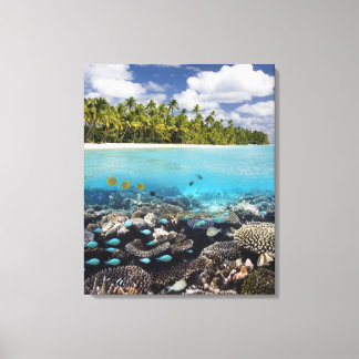 Tropical Lagoon in South Ari Atoll in the Canvas Print