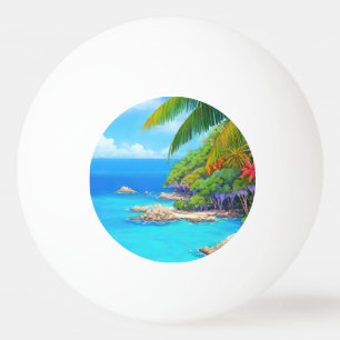 Tropical lagoon ping pong ball