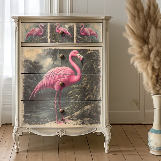 Tropical Lagoon Pink Flamingo Decoupage Tissue Paper (Creator Uploaded)