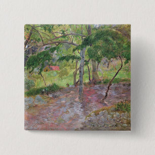 Tropical Landscape, Martinique, 1887 15 Cm Square Badge