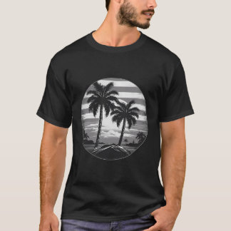 Tropical Landscape Palm Trees Stylish Design T-Shirt